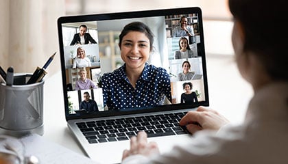 Student Video Conference On Laptop